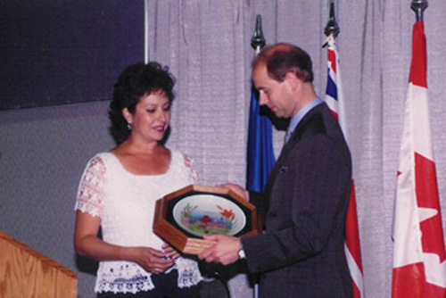 Presentation of Lloydminster's Centennial Commemorative Collector Plate to Prince Edward in 2003